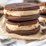 Healthy Peanut Butter Chocolate Greek Yogurt Ice Cream Sandwiches