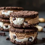 Healthy Peanut Butter Chocolate Greek Yogurt Ice Cream Sandwiches
