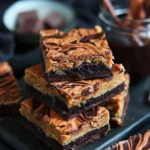 Healthy Peanut Butter Greek Yogurt Blondies With Dark Chocolate Swirls