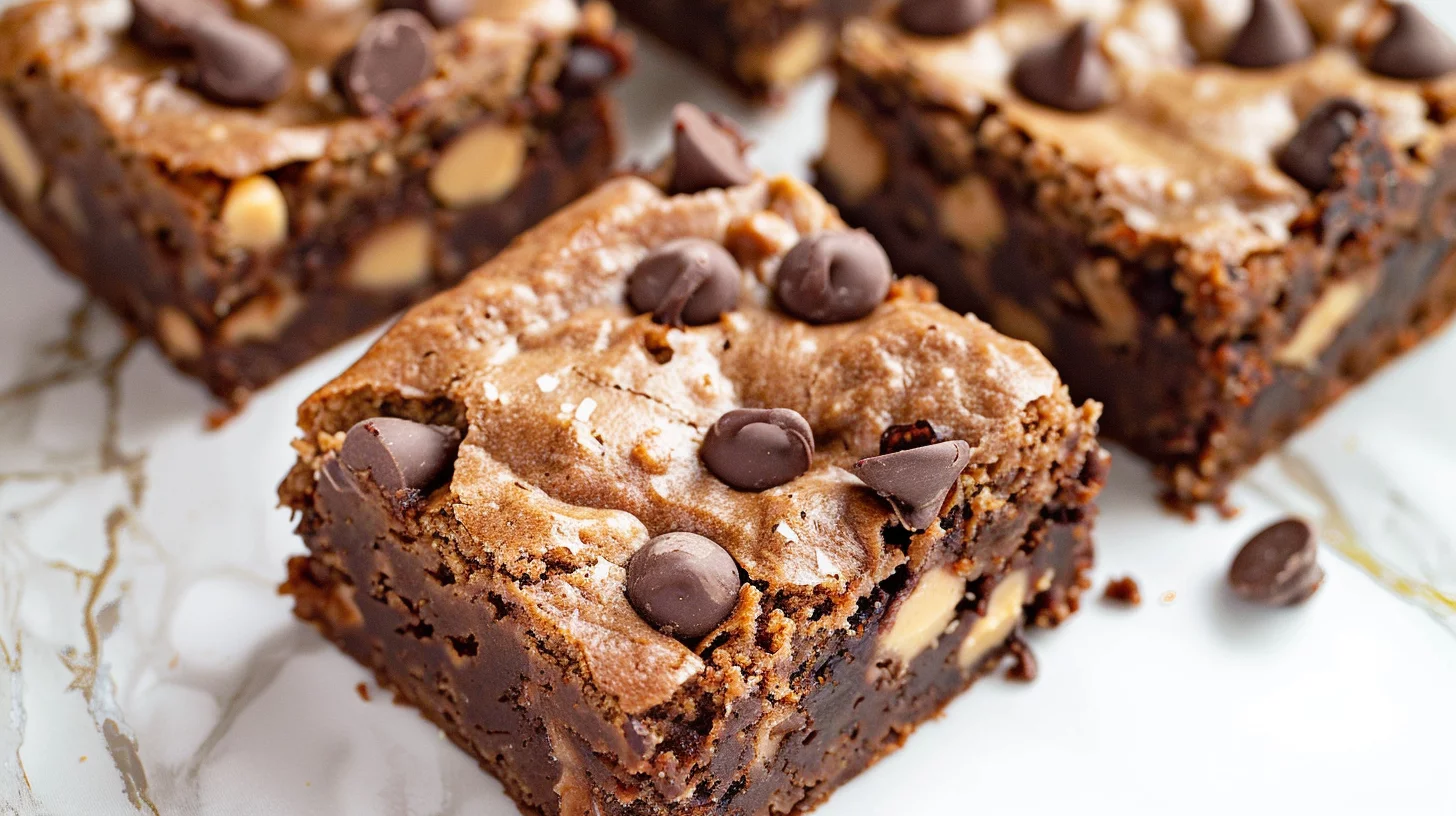 Healthy Peanut Butter Greek Yogurt Brownie Blondies