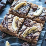 High Protein Breakfast Blondies With Banana Chocolate and Yogurt Swirls