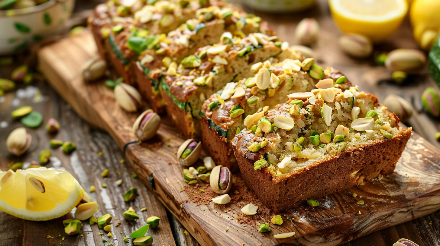 Lemon Pistachio Zucchini Bread