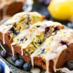 Moist Blueberry Zucchini Bread With Lemon Glaze