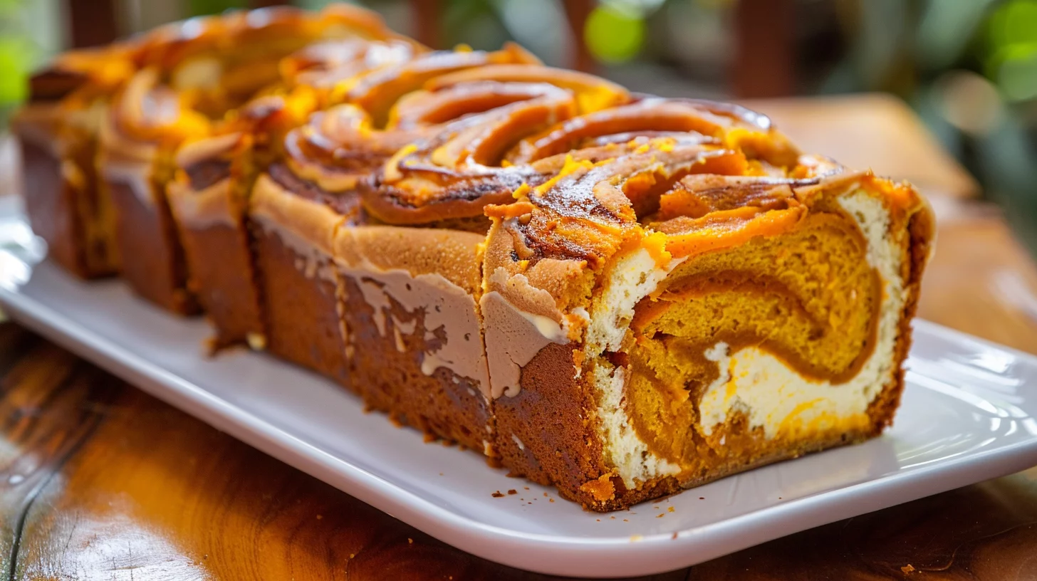 Pumpkin Cream Cheese Swirl Bread