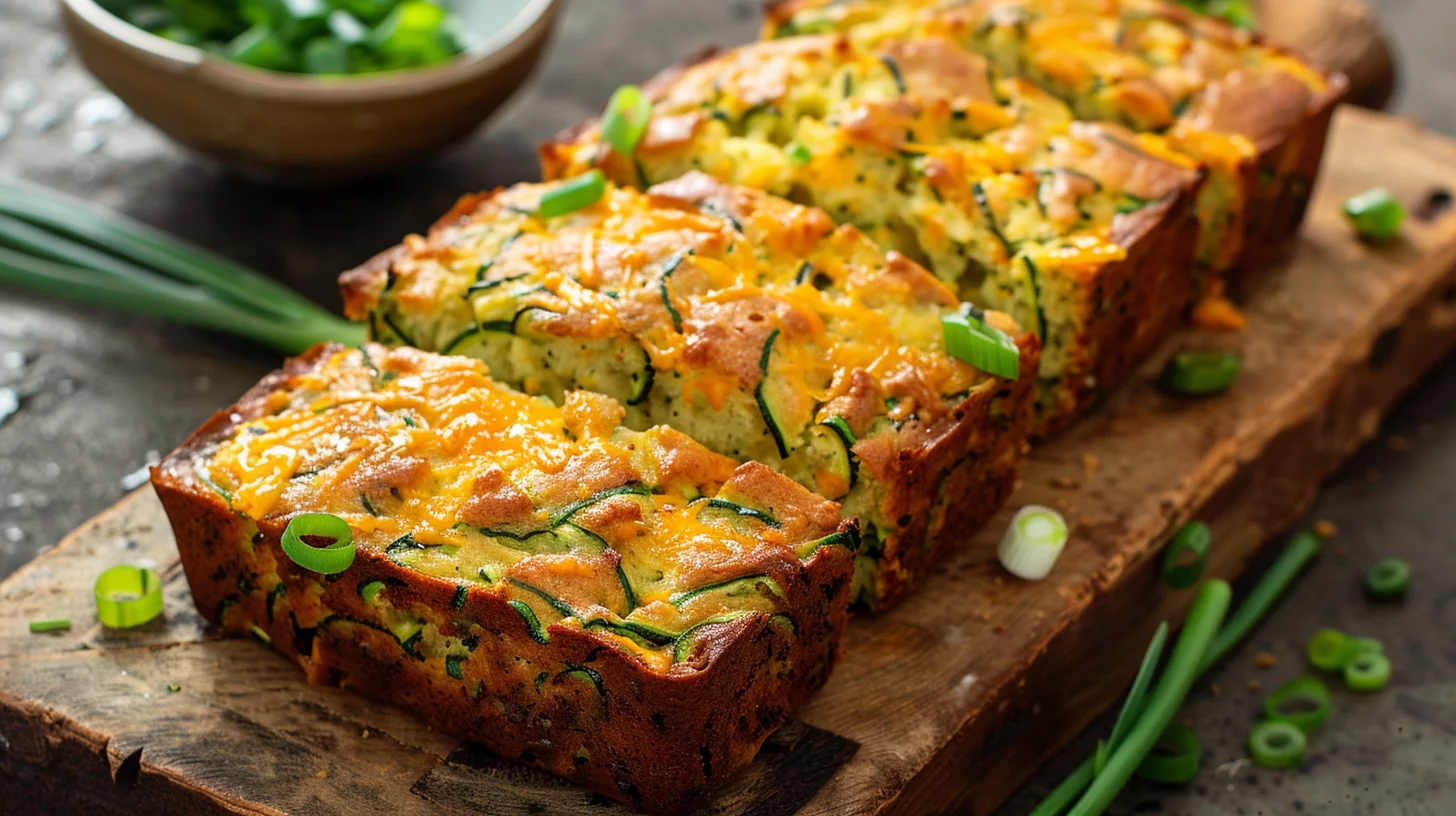 Savory Green Onion and Cheddar Zucchini Bread