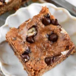Soft and Fudgy Peanut Butter Chocolate Chip Banana Bread Bars