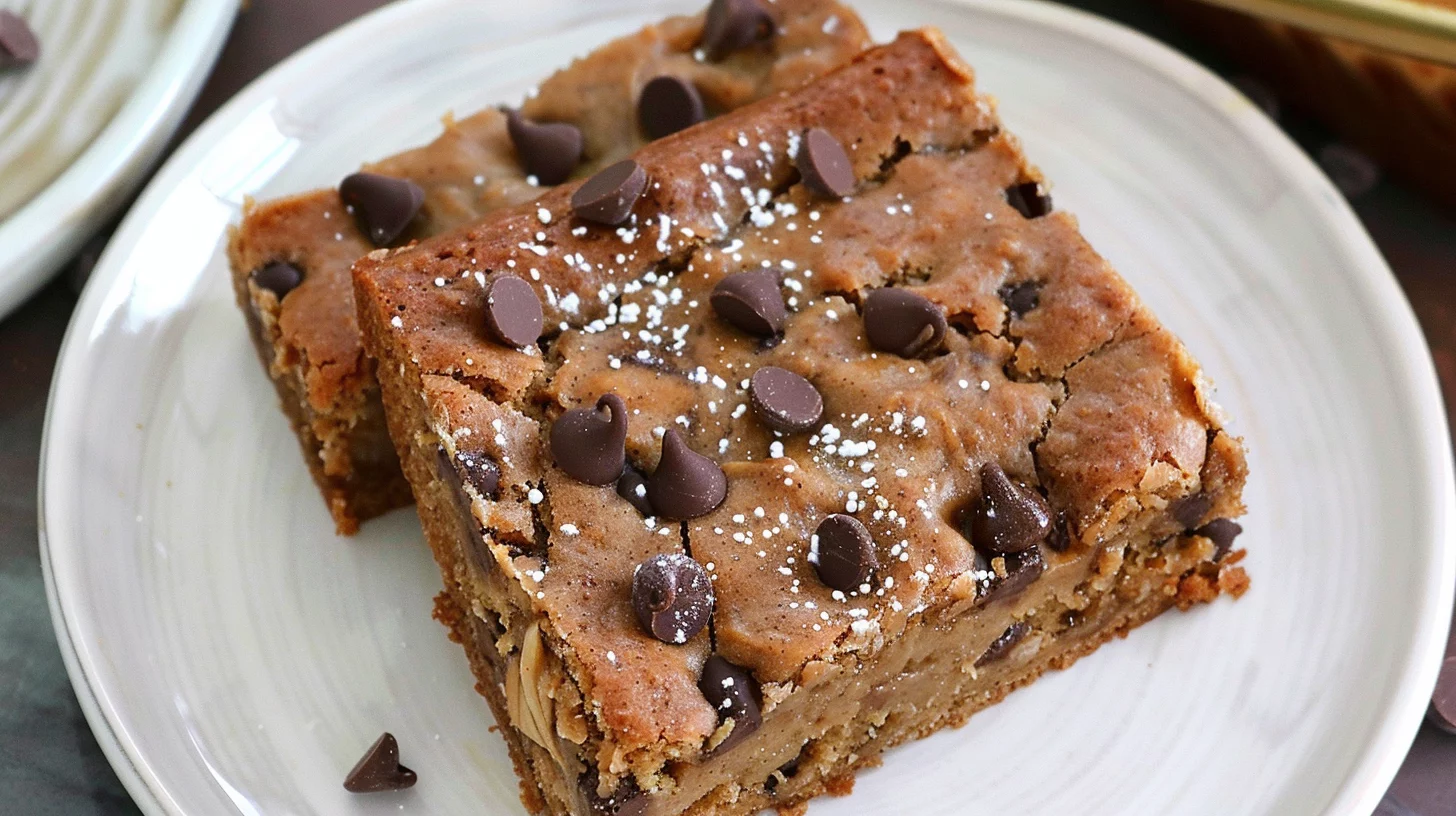 Soft and Fudgy Peanut Butter Chocolate Chip Banana Bread Bars