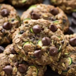 Soft Oatmeal Zucchini Dark Chocolate Chip Cookies