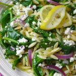 Spinach and Feta Orzo Salad with Lemon Vinaigrette