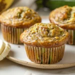 Zucchini Banana Flaxseed Muffins