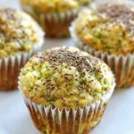 Zucchini Banana Flaxseed Muffins