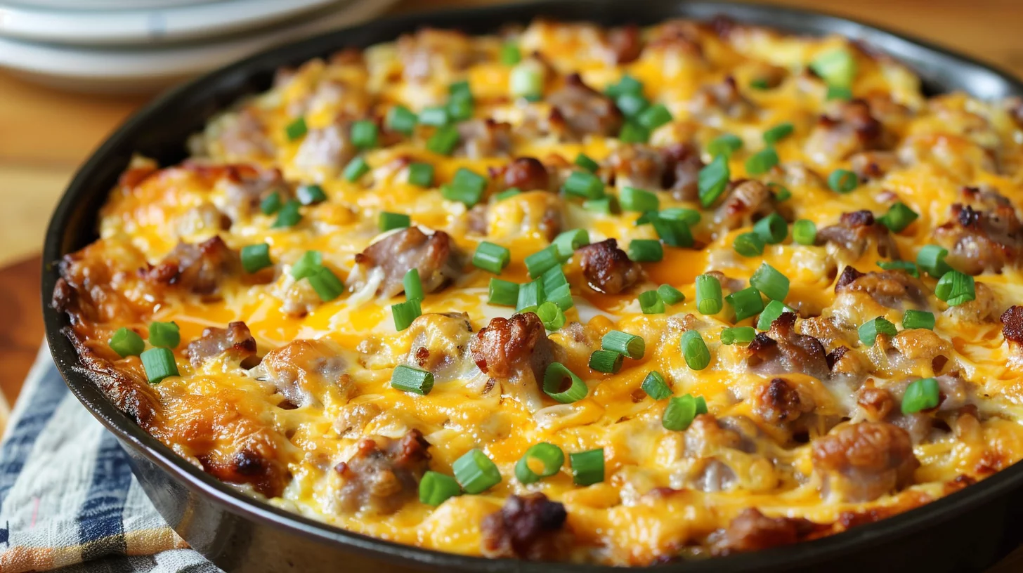 Breakfast Casserole With Eggs and Sausage