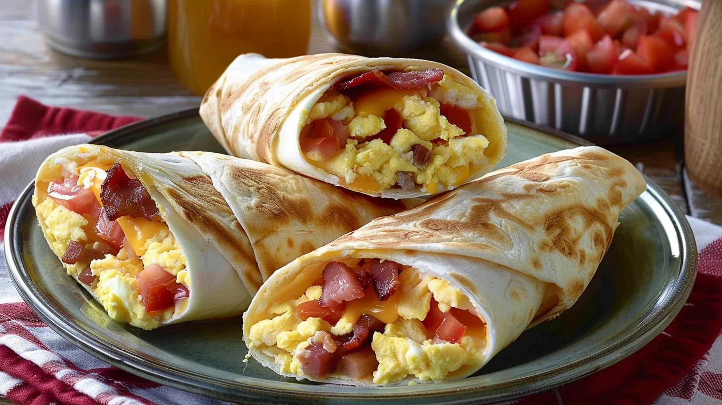 Breakfast Wraps With Bacon and Eggs