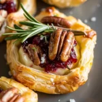 Cranberry Brie Puff Pastry Bites