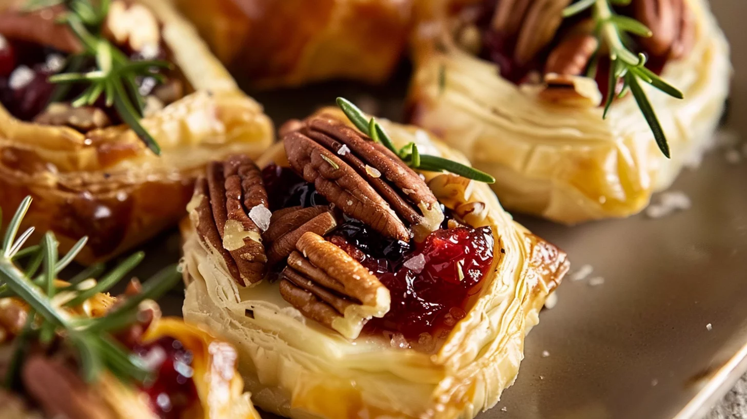 Cranberry Brie Puff Pastry Bites