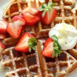 Fluffy Waffles With Fresh Strawberries