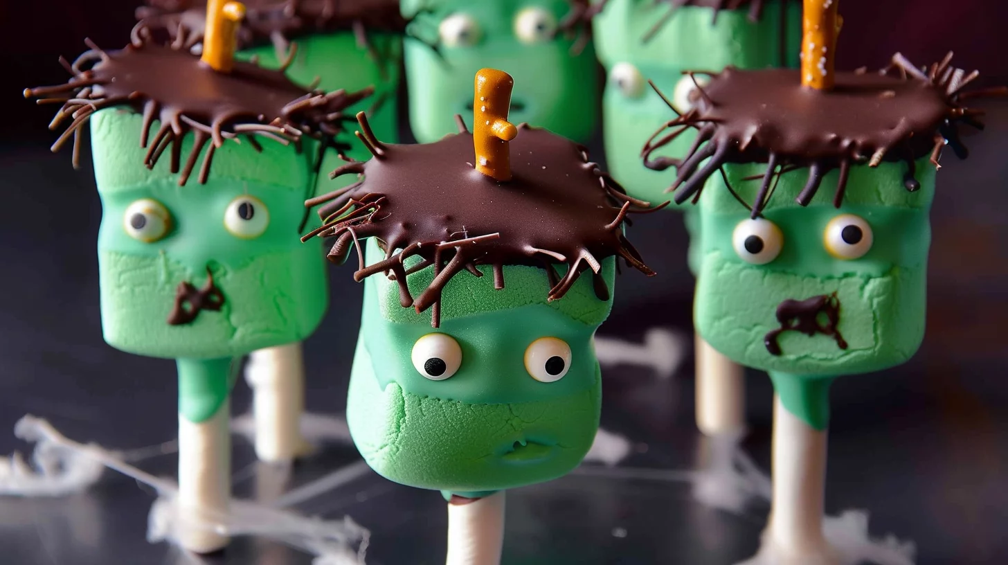 Frankenstein Marshmallow Pops