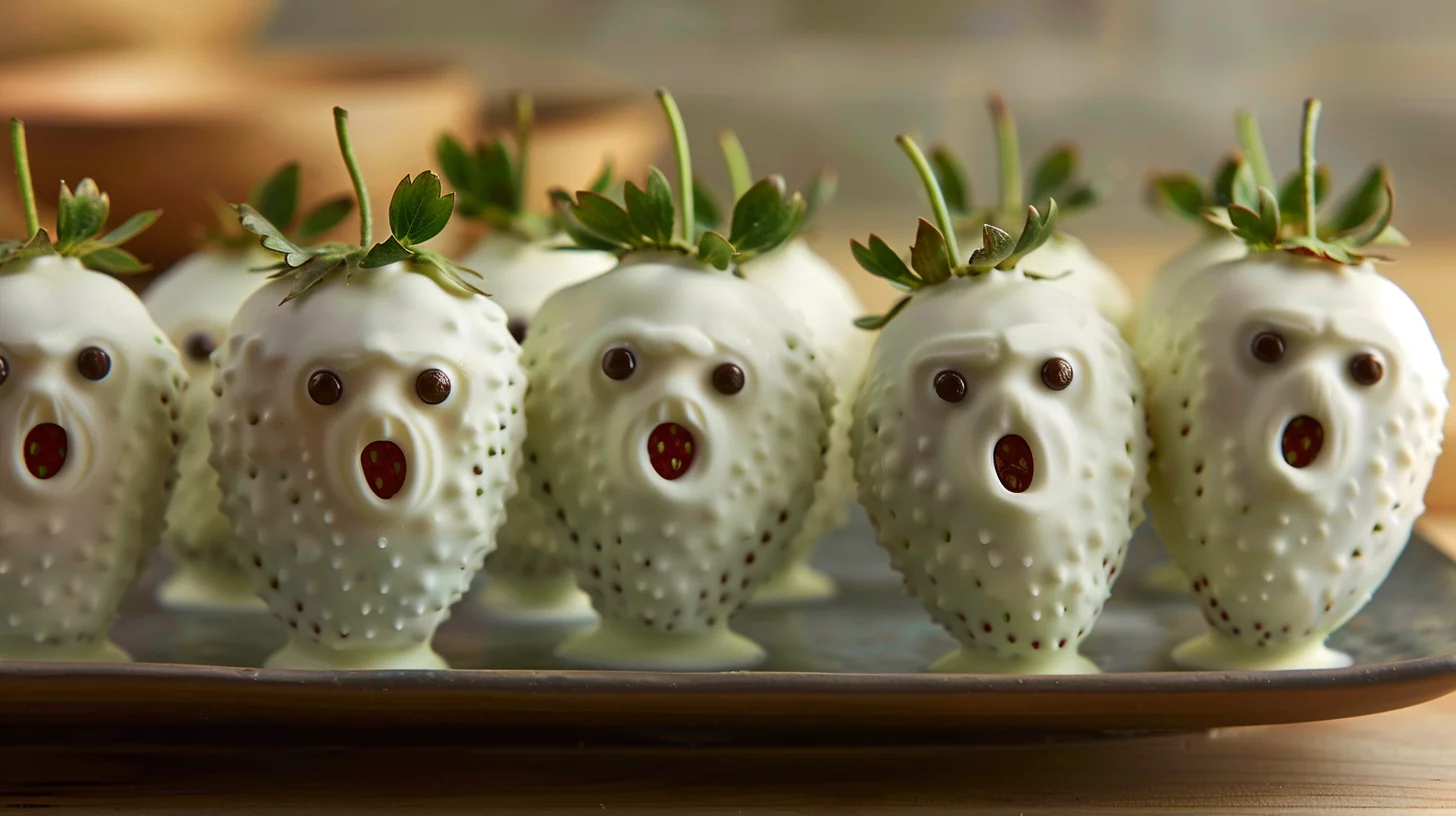 Ghostly White Chocolate Strawberries