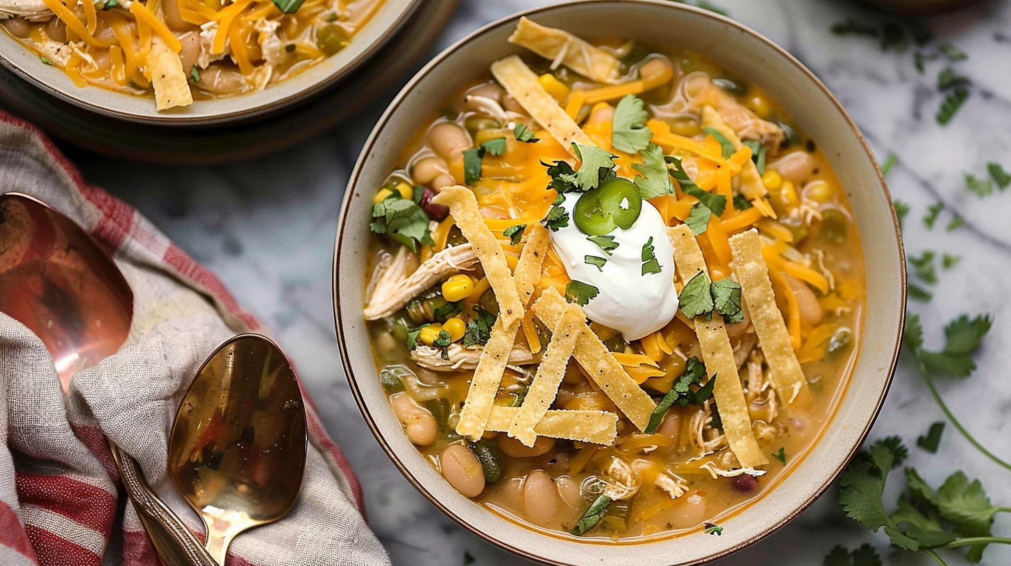 Healthy Crockpot White Chicken Chili