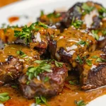High Protein Slow Cooker Garlic Butter Beef Bites