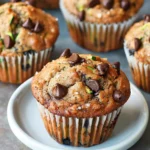 Moist Chocolate Chip Zucchini Muffins