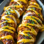 Pretzel Chicken With Mustard Cheddar Sauce