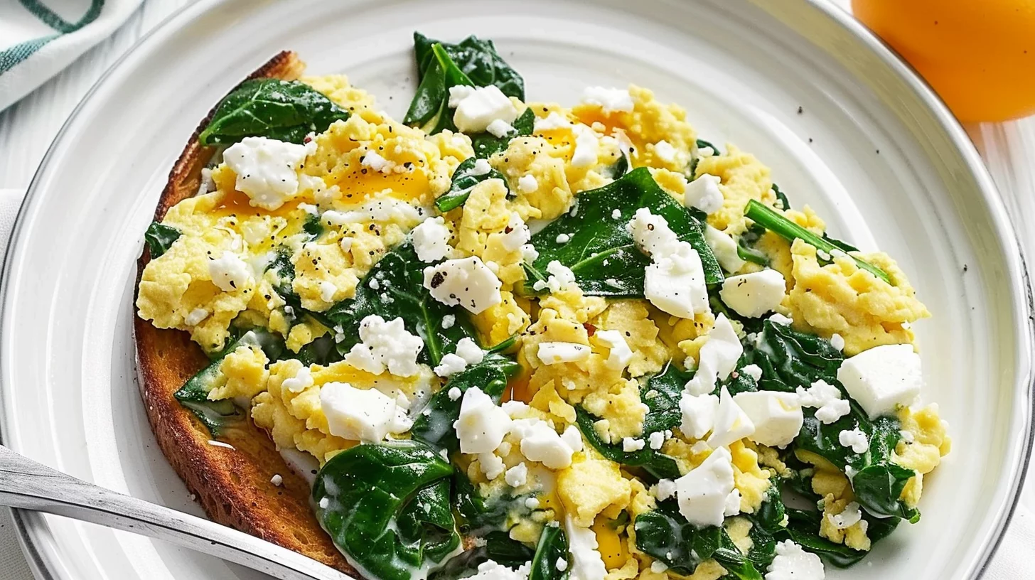Scrambled Eggs With Spinach and Feta