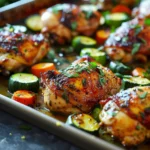Sheet Pan Mediterranean Chicken and Zucchinis