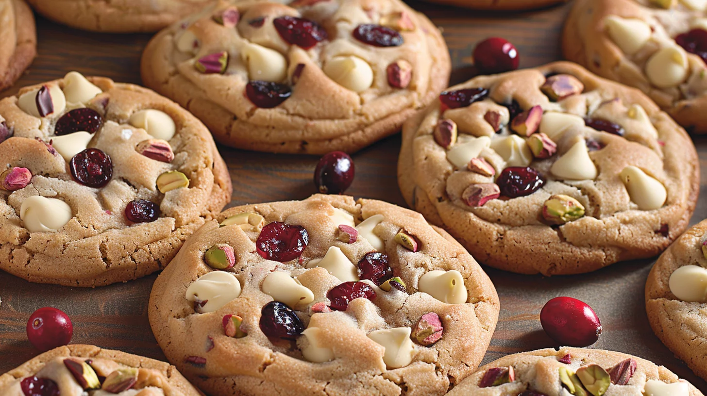 Cranberry Pistachio White Chocolate Cookies