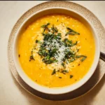 A bowl of Italian Penicillin Soup, rich in herbs and vegetables for health benefits.