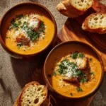 Bowl of Italian Penicillin Soup with fresh herbs and vegetables