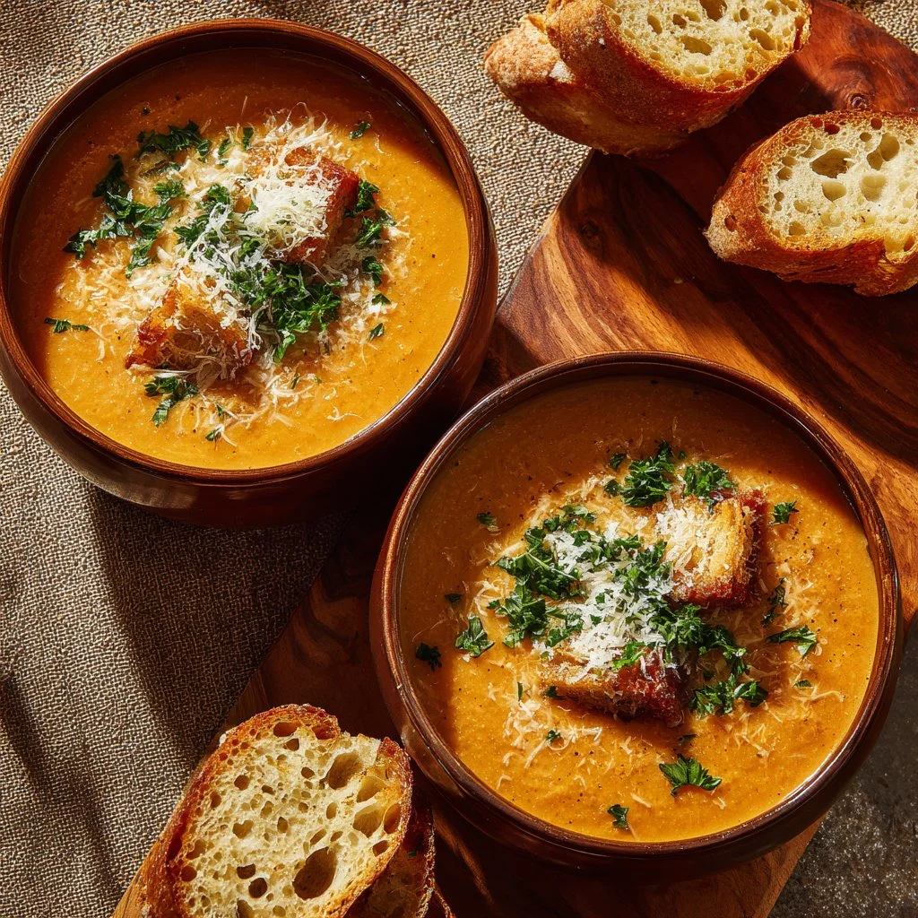 Bowl of Italian Penicillin Soup with fresh herbs and vegetables
