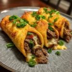 Delicious Keto Philly Cheesesteak Rolls ready to enjoy on a plate.