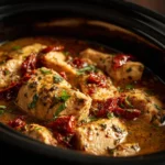 Plate of Marry Me Chicken served with creamy sauce and herbs