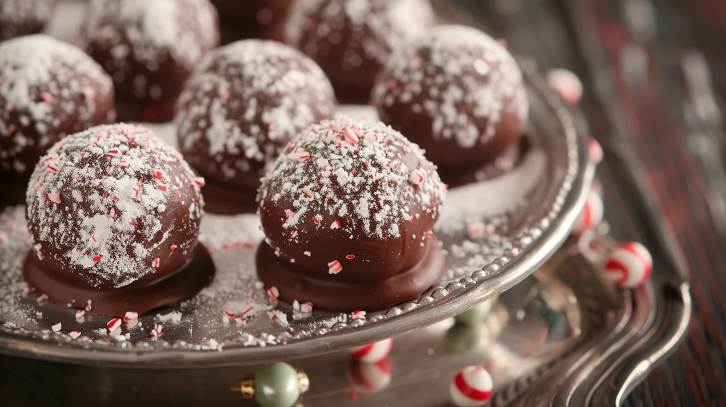 Peppermint Chocolate Fudge Truffles