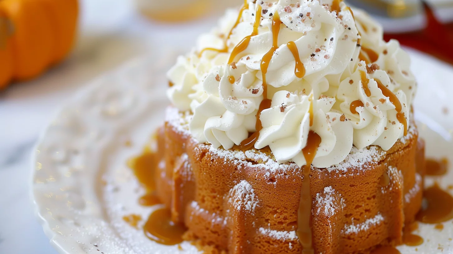 Salted Caramel Pumpkin Poke Cake