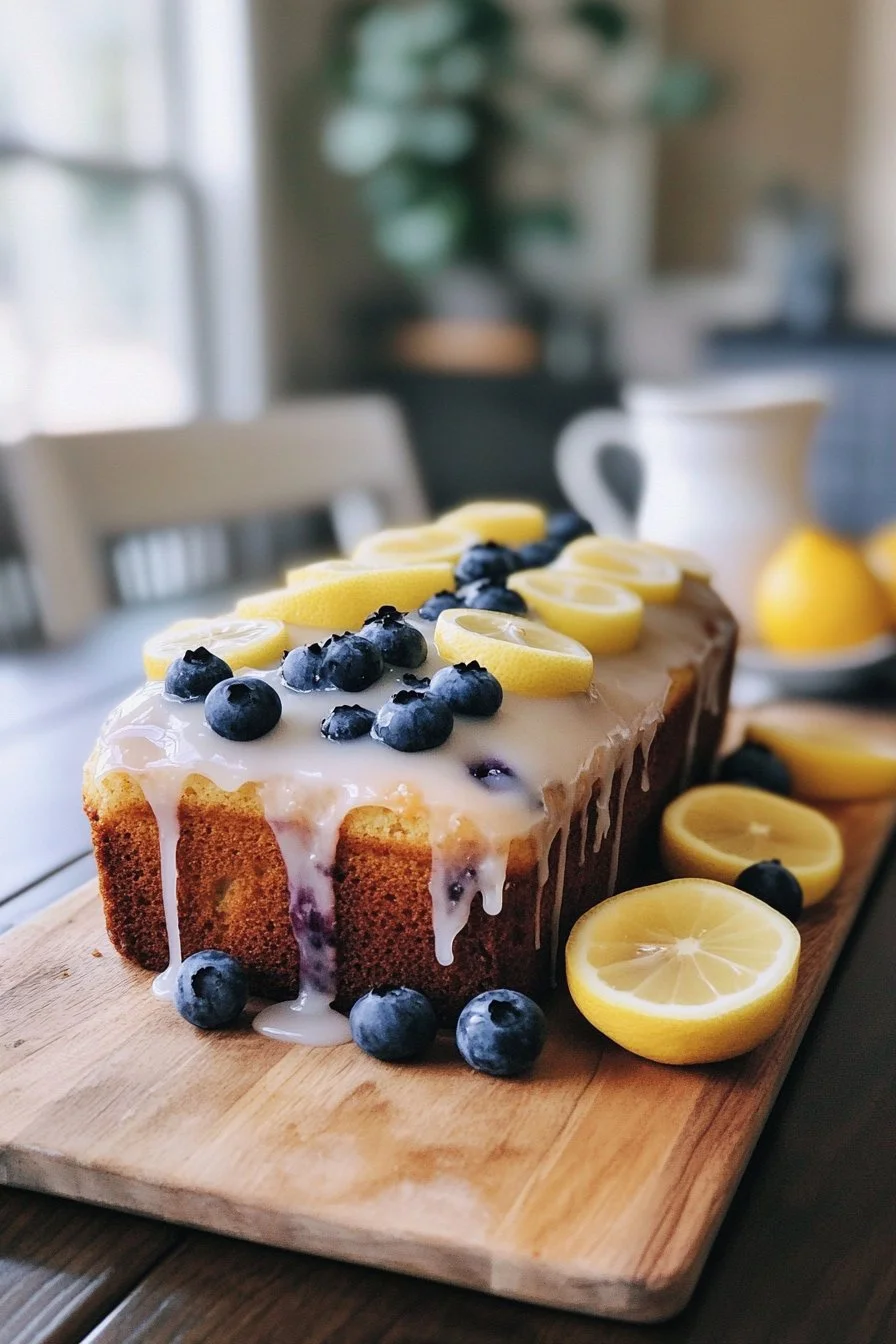 Lemon Blueberry Loaf with Lemon Glaze