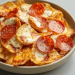 Homemade 2 ingredient pizza chips on a plate