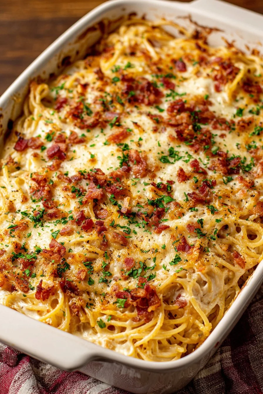 Creamy Southern Spaghetti Bake