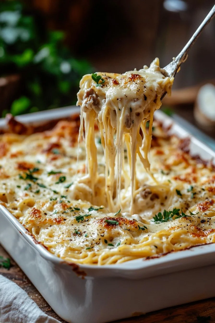 Creamy Southern Spaghetti Bake