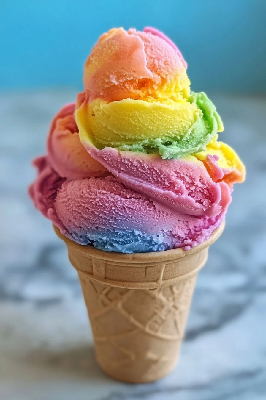 Homemade Rainbow Sherbet