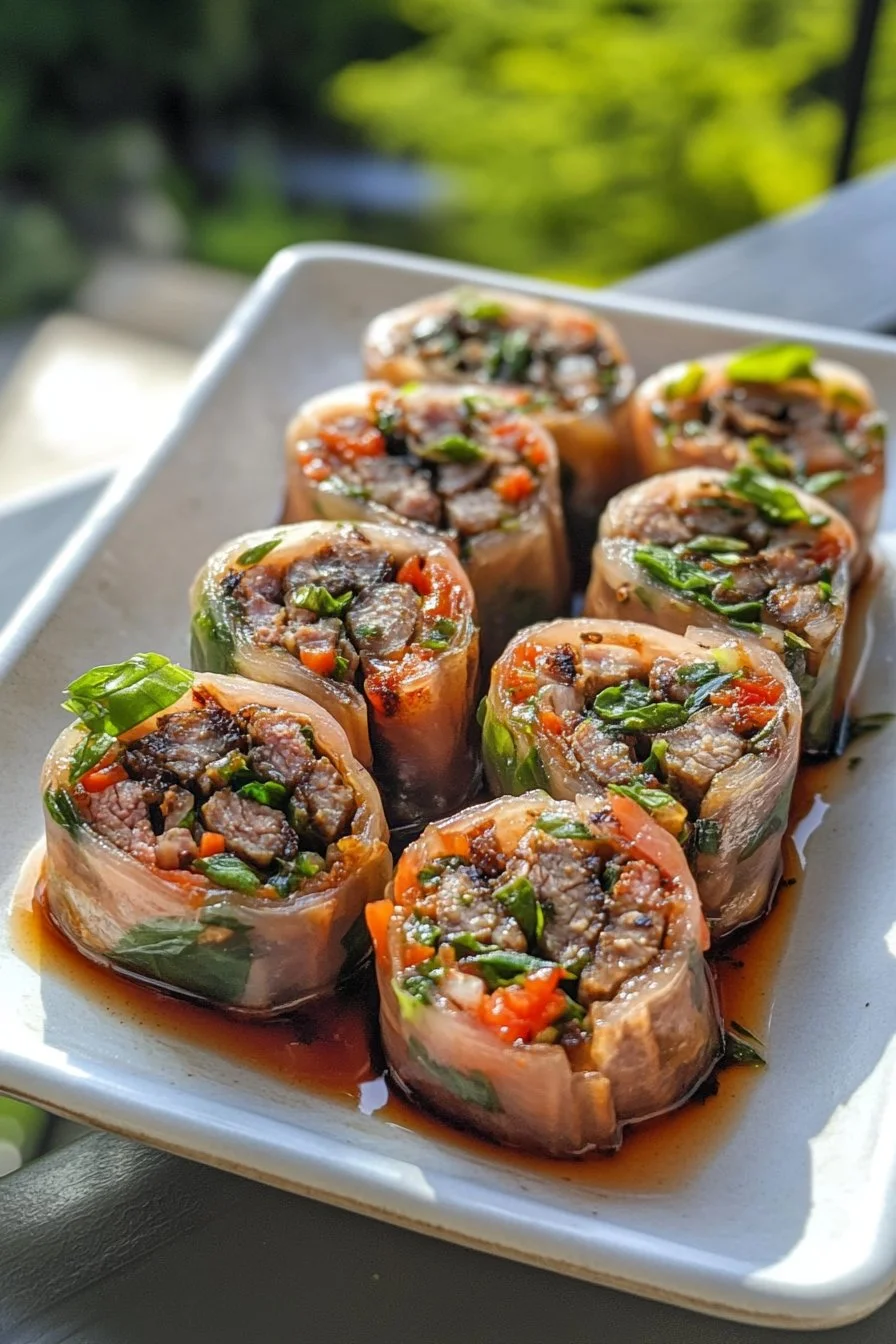 Thai Basil Beef Rolls