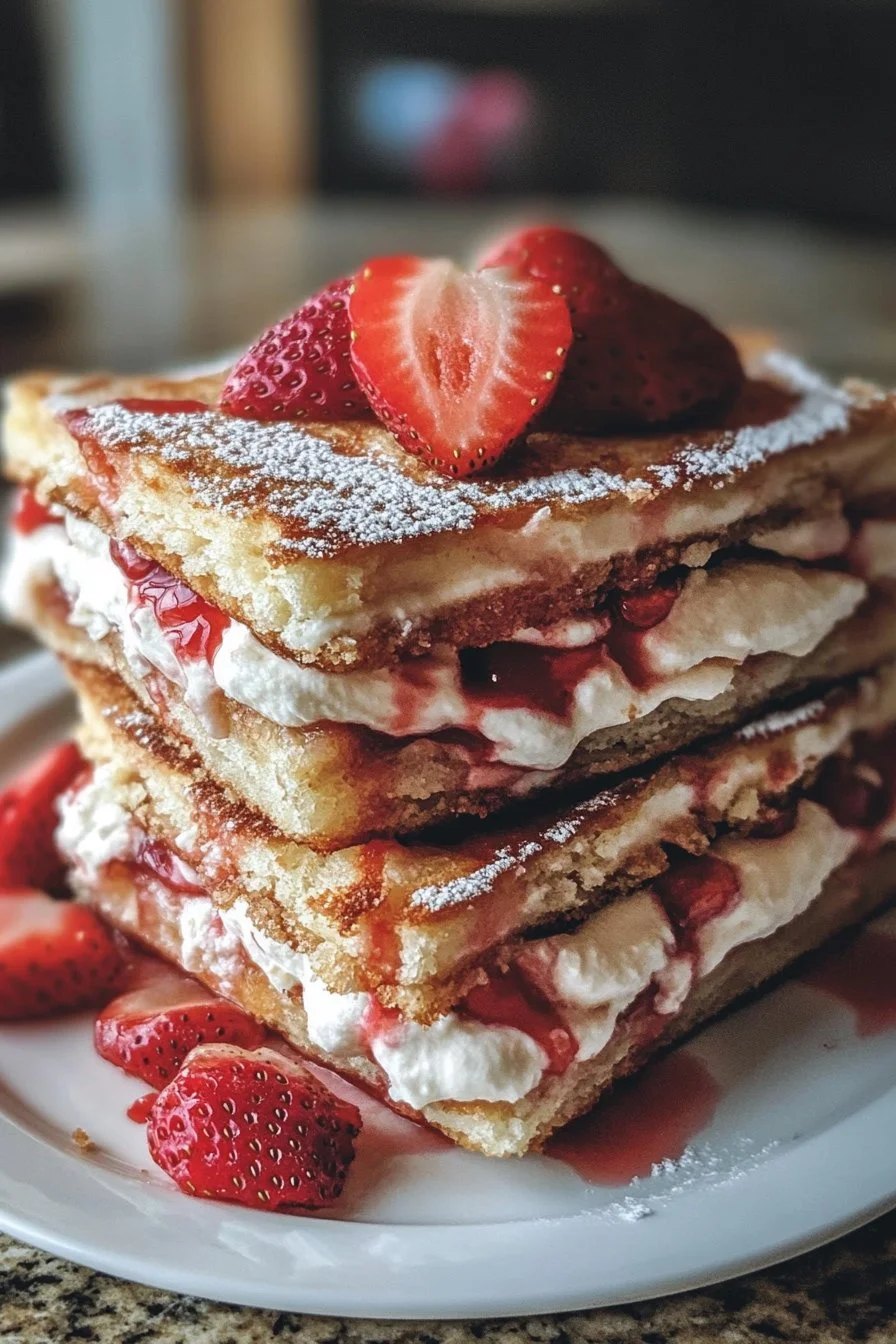 Fried Strawberry Cheesecake Sandwiches