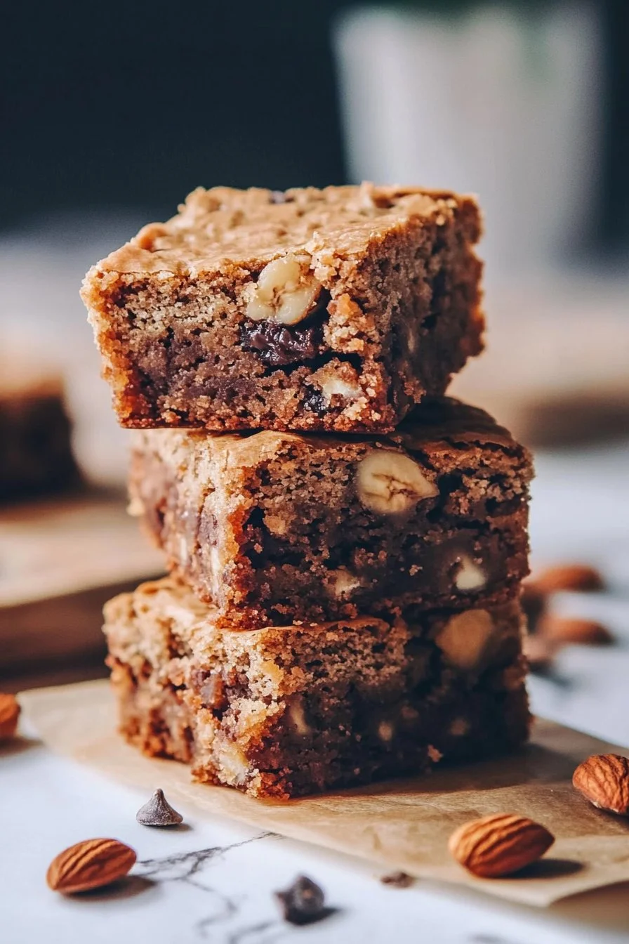 Nutty Banana Bread Blondies