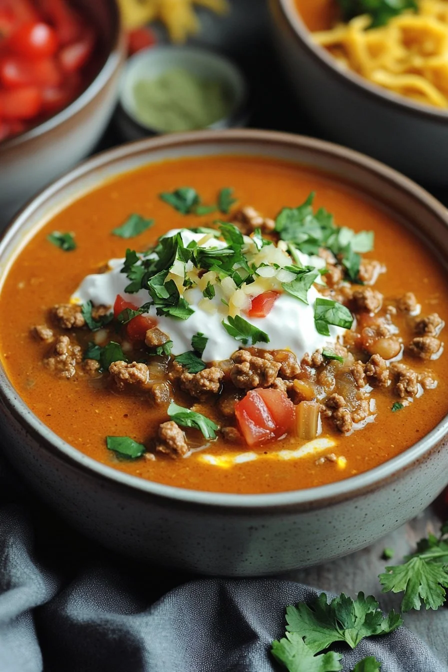 High Protein Creamy Taco Soup