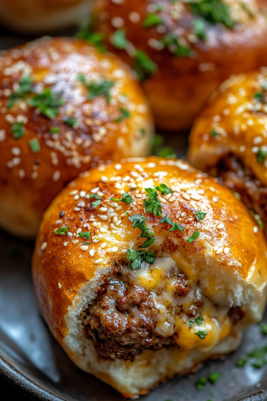 Irresistible Garlic Parmesan Cheeseburger Bombs