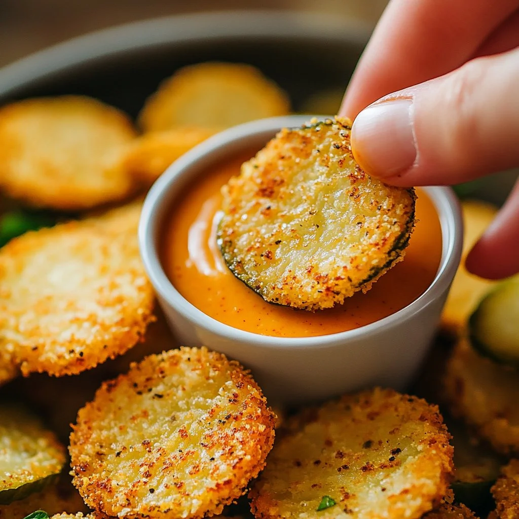 Crispy air fryer fried pickles served as a snack or appetizer