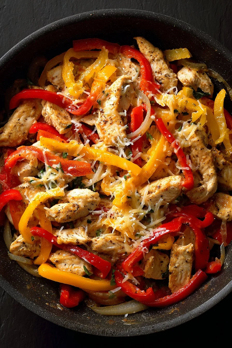 Cheesy Baja Chicken & Bell Pepper Skillet