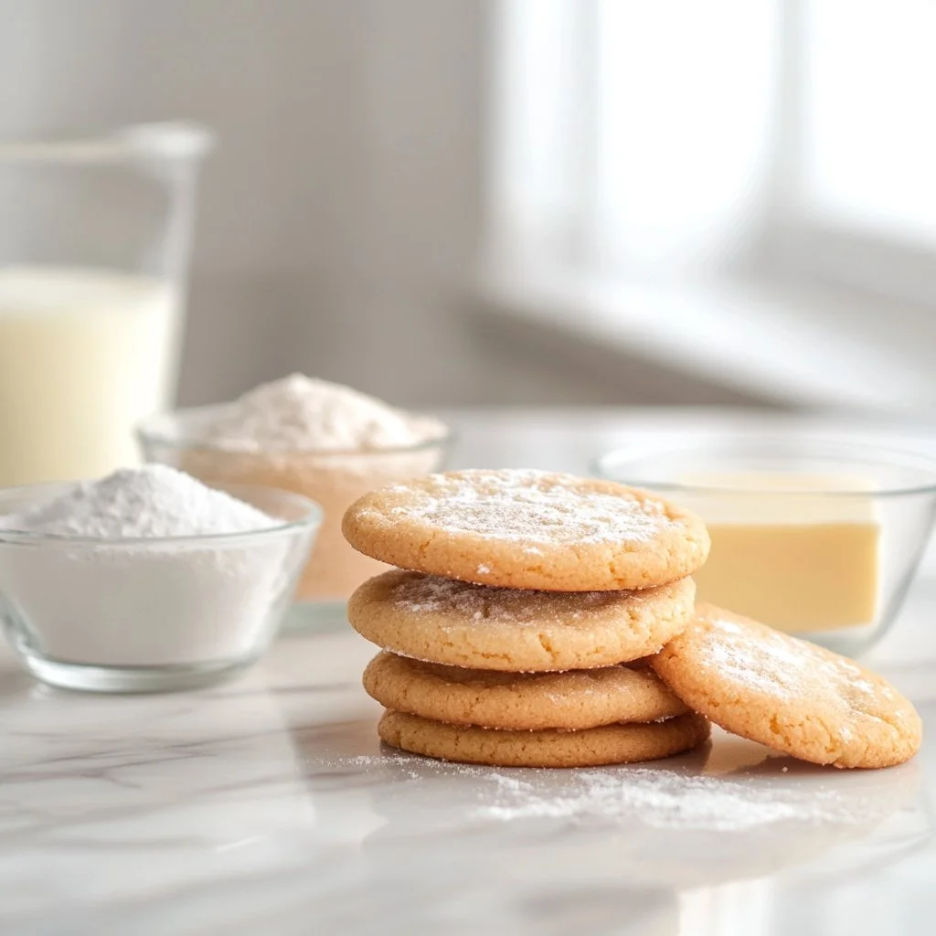 3 ingredient sugar cookies on a plate with sprinkles