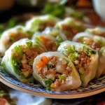 Big Mac Rice Paper Rolls served on a platter with fresh ingredients
